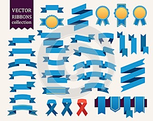 Vector collection of decorative design elements - ribbons, frames, stickers, labels.